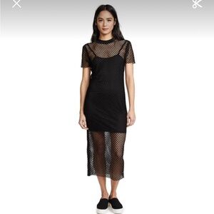 NWT Ksubi Black Heartbreak Hotel Mesh Midi Dress